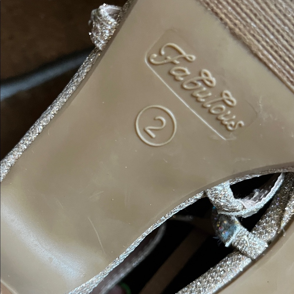 #71:Sparkling gold Kids Dress Shoes - Picture 3 of 4